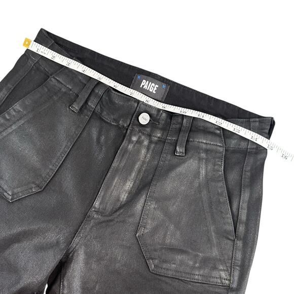 Paige Women's Mayslie Cropped Coated Jogger Pants Size 27 - Picture 4 of 8